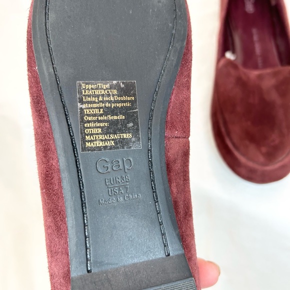 Gap Women's Burgundy/Wine Genuine Suede Leather Slip on Loafer - Picture 10 of 12